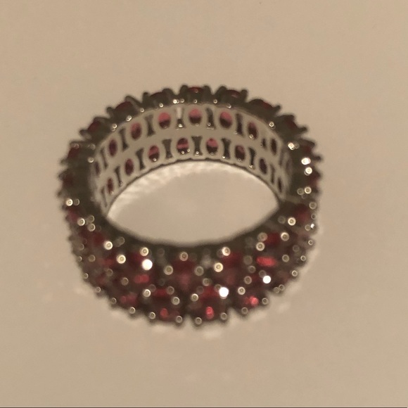 925 Silver Oval Cut Ruby Ring Size 7 - Picture 4 of 8